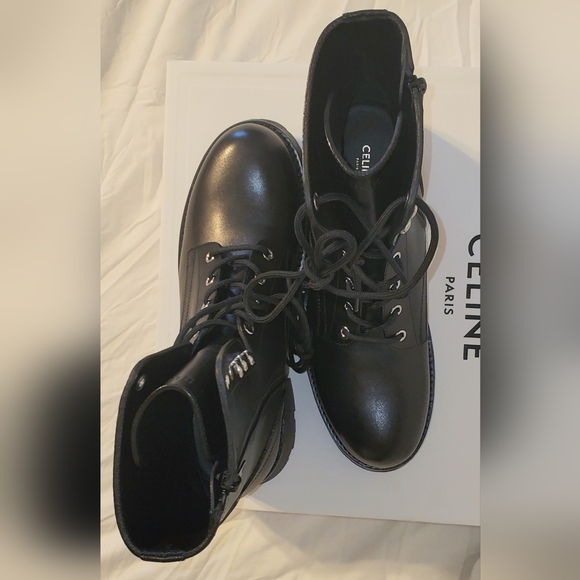 CELINE Lace-Up Combat Platform Boots – Black – Size 10B – NWT – Retail $1,450 - Picture 6 of 8